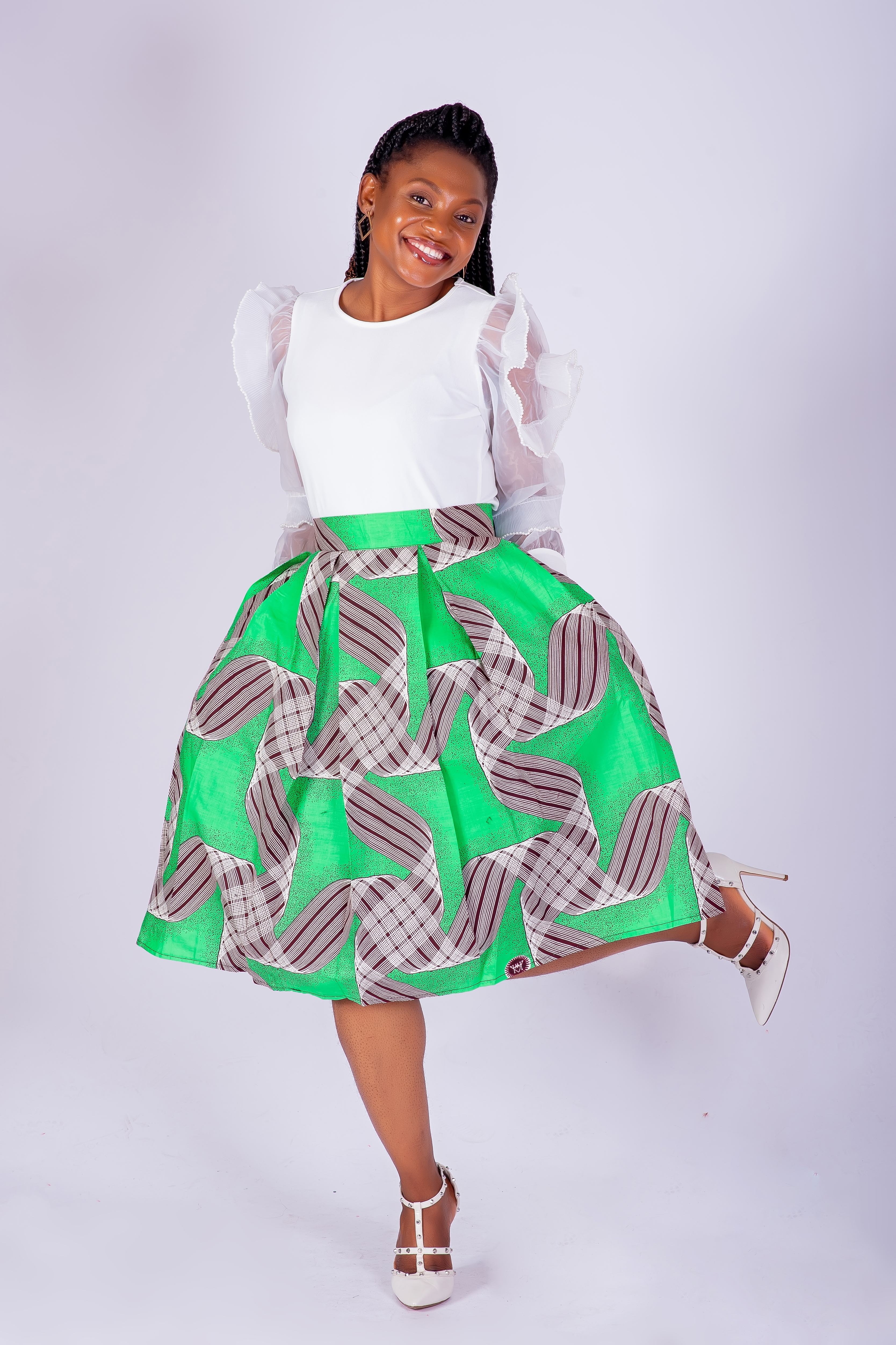 High waist flared skirt